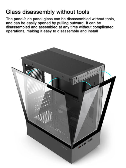 Power Train Illusionary Realm PC Case – M-ATX/ITX, Side Transparent Panel, 240mm Water Cooling Support