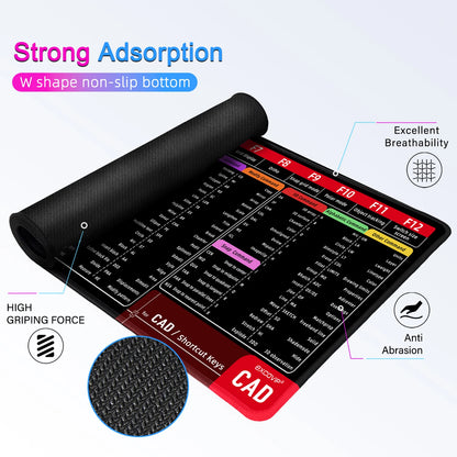 EXCO AutoCAD Shortcuts Mouse Pad – Large Extended Non-Slip Desk Mat