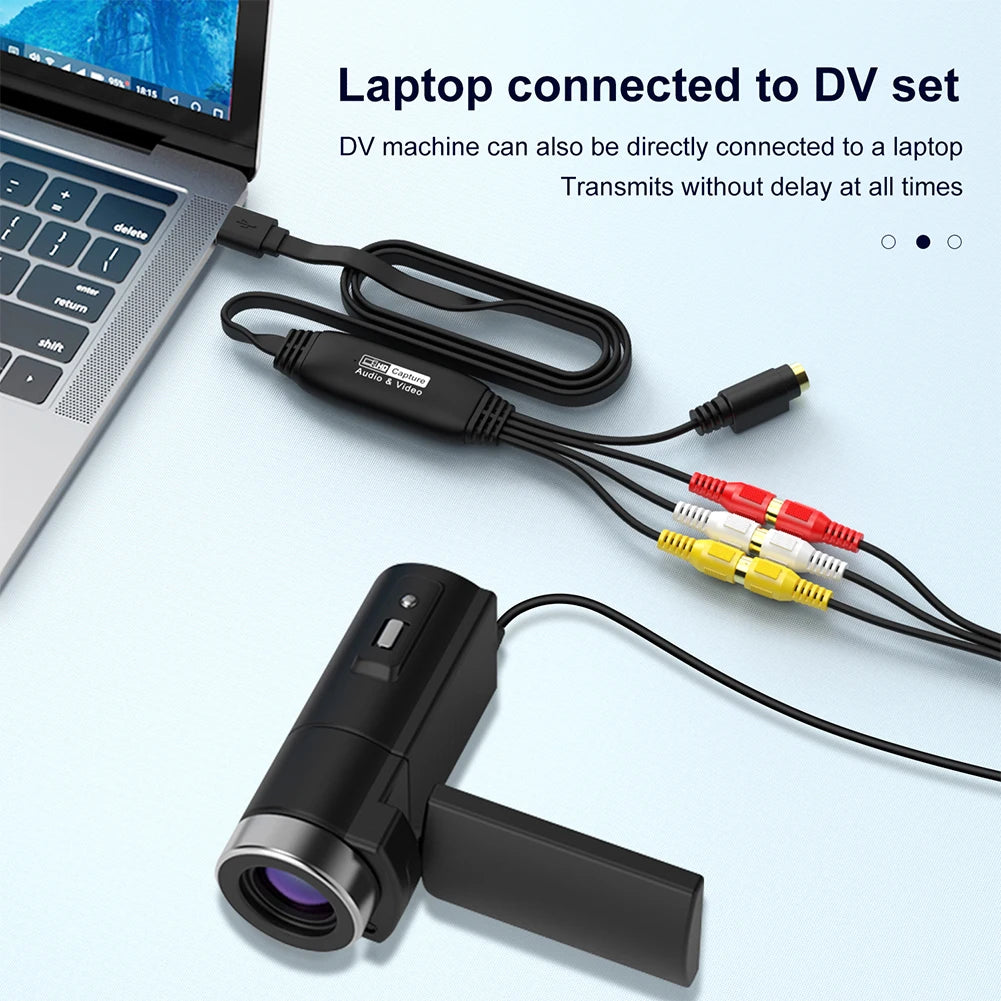 USB Video Capture Card – VHS to Digital Converter for TV/DVD/VCR (Windows/Mac)