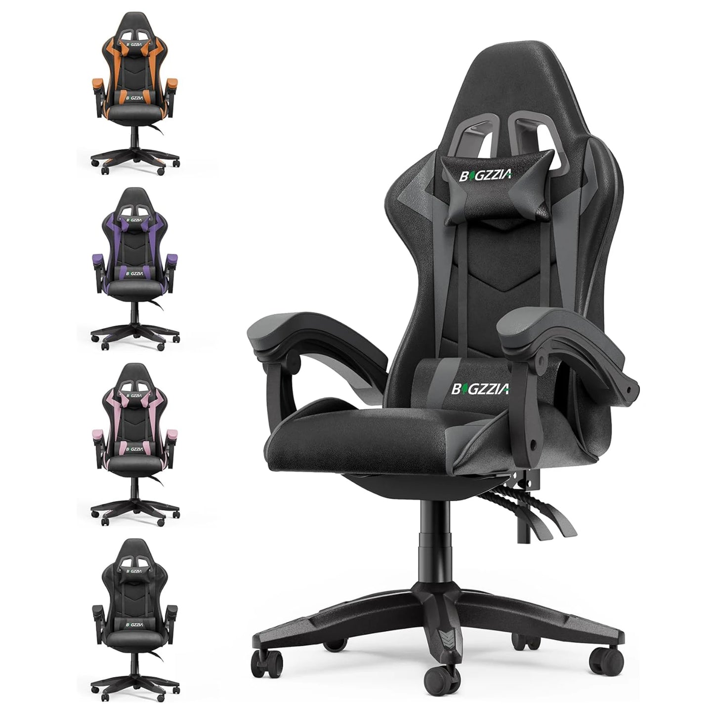 Ergonomic PU Leather Gaming & Office Chair with Headrest and Lumbar Support