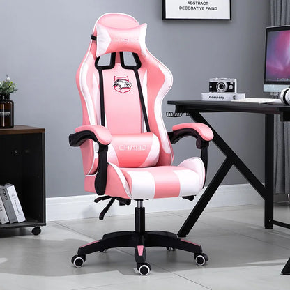 Ergonomic Gaming Chair - PU Leather Office Swivel Chair with RGB, Bluetooth & Footrest