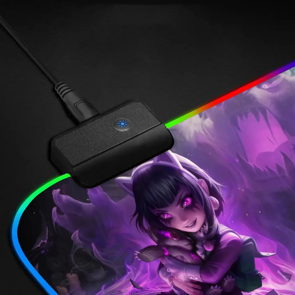 Goth Annie XXL RGB Gaming Mouse Pad - League of Legends LED Gamer Mat