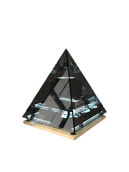 Black Crystal Pyramid Acrylic Mid-Tower Gaming PC Case – Panoramic E-Sports Design