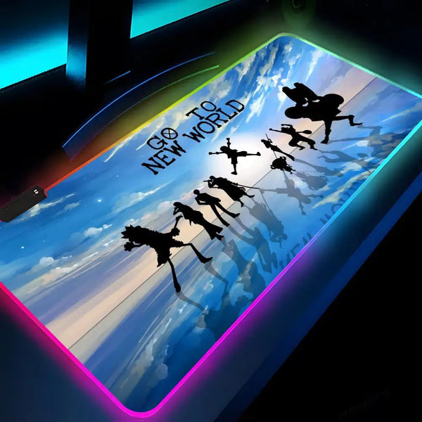 O-OneS P-PieceS Mouse Pad Gaming LED Mouse Mat 900x400 Mousemats Table Pads manga PC Desk Mat RGB Keyboard Mat XXL