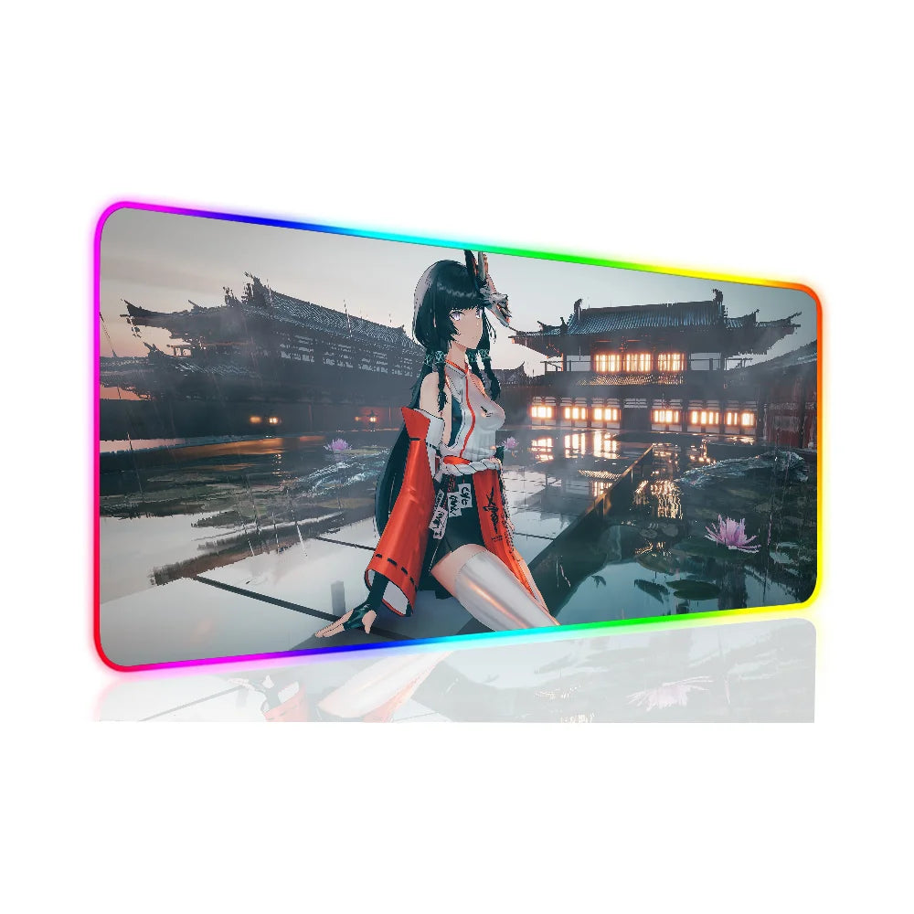 Punishing Gray Raven XXL RGB Gaming Mouse Pad - Large LED Gamer Mat