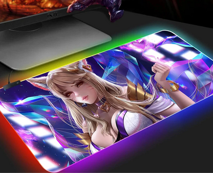 KDA Ahri RGB Gaming Mouse Pad - LED Backlit Mat (300 x 700 x 4mm)