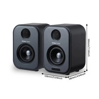 Aiyima S400 80W Bluetooth Bookshelf Speakers - HiFi Studio Monitors with USB DAC