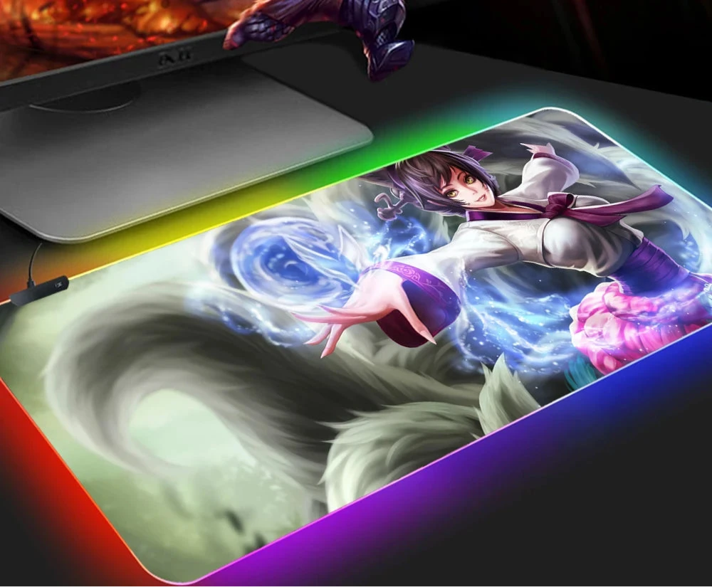 KDA Ahri RGB Gaming Mouse Pad - LED Backlit Mat (400 x 900 x 4mm)