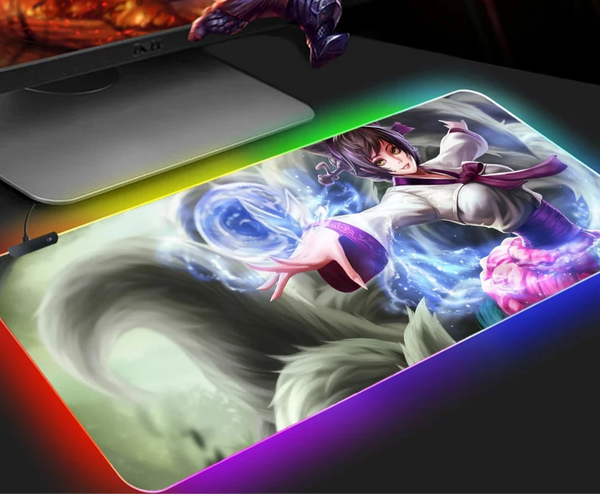 KDA Ahri RGB Gaming Mouse Pad - LED Backlit Mat (300 x 350 x 4mm)
