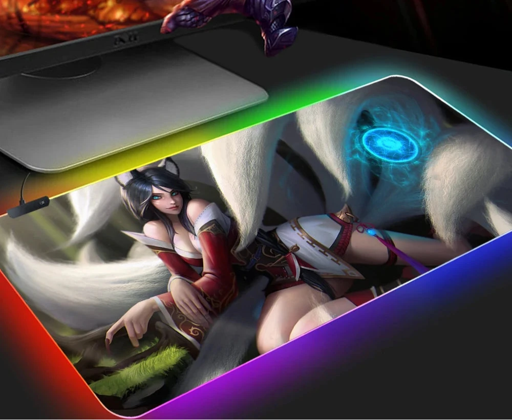 KDA Ahri RGB Gaming Mouse Pad - LED Backlit Mat (400 x 900 x 4mm)