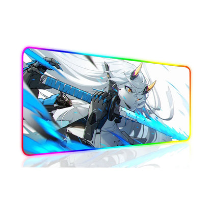 Punishing Gray Raven XXL RGB Gaming Mouse Pad - Large LED Gamer Mat