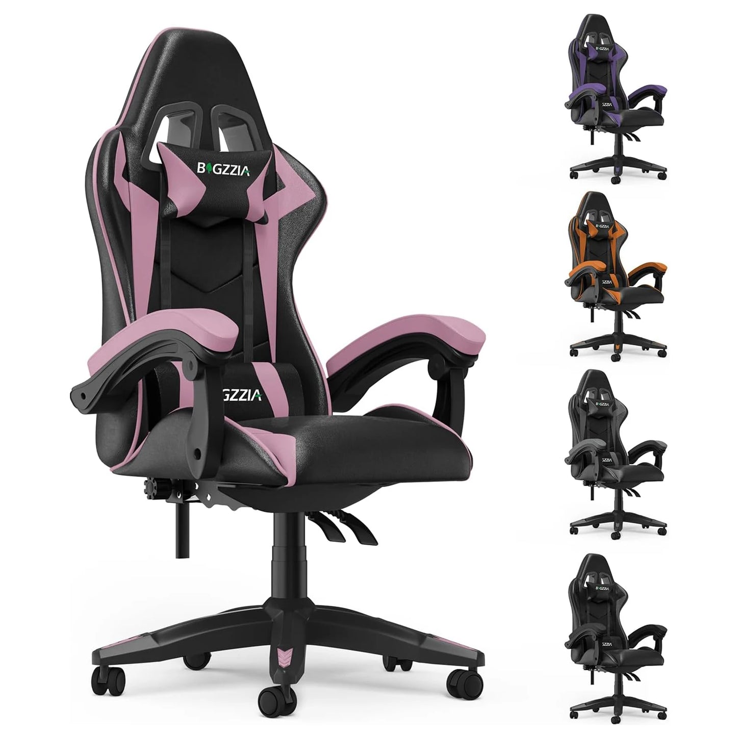 Ergonomic PU Leather Gaming & Office Chair with Headrest and Lumbar Support