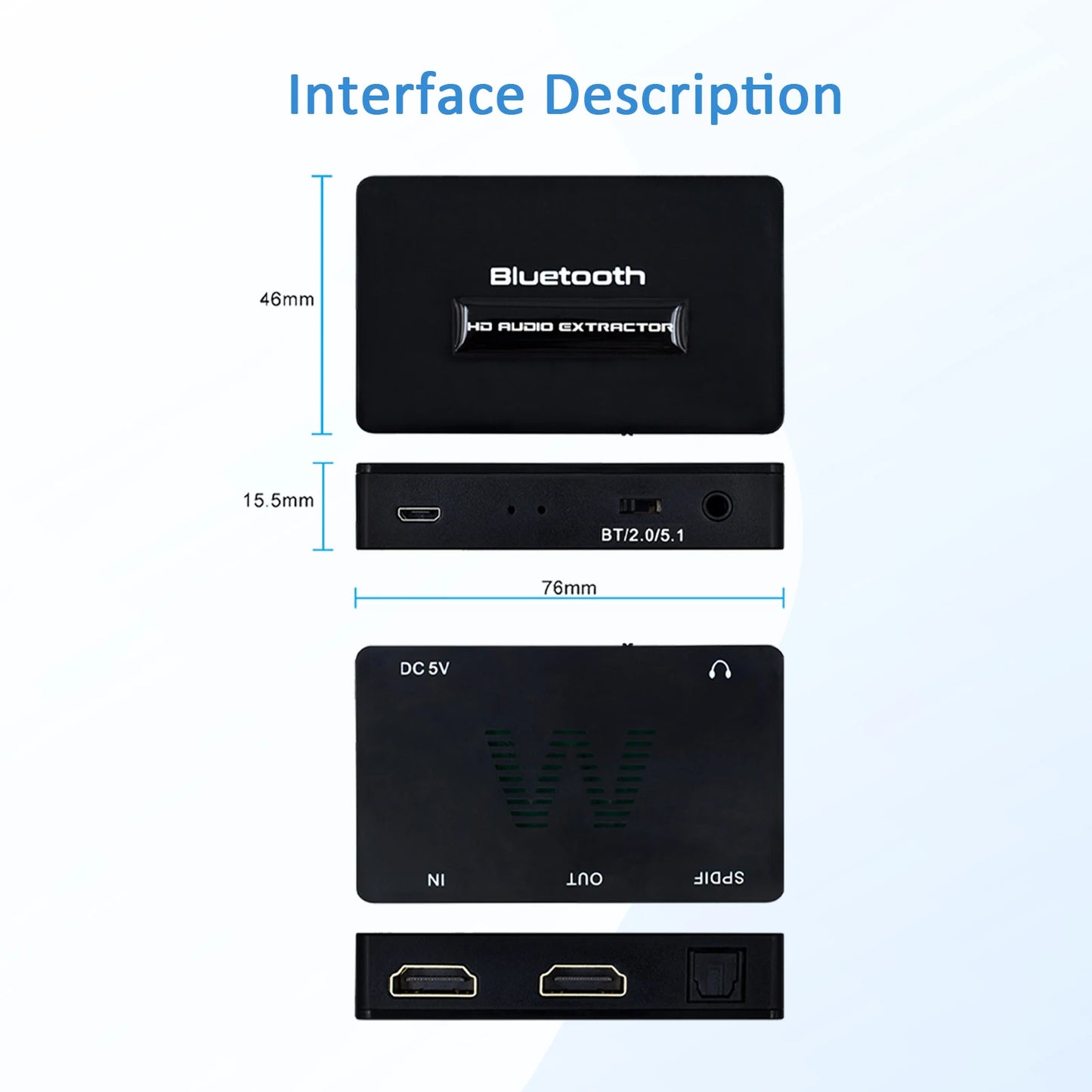 HDMI Bluetooth Audio Extractor & Distributor – 4K Resolution, Bluetooth 5.0