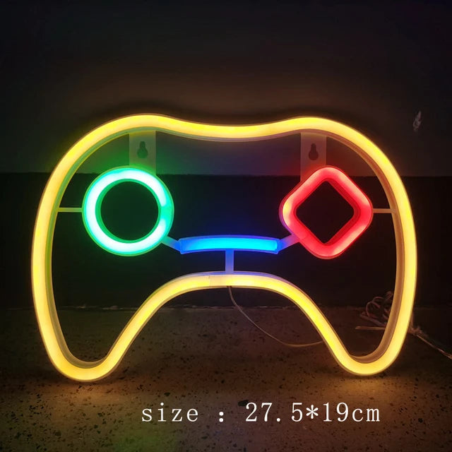 Game on Gamer LED Sign USB Powered Game Player LED Neon Sign for Wall Decor Game Room Decor Area Man Cave Pub Gift for Boys