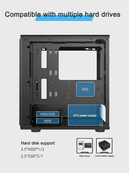 Power Train V1 MATX/ITX PC Case – Tempered Glass, Vertical Chassis, 240/280mm Water Cooling Support