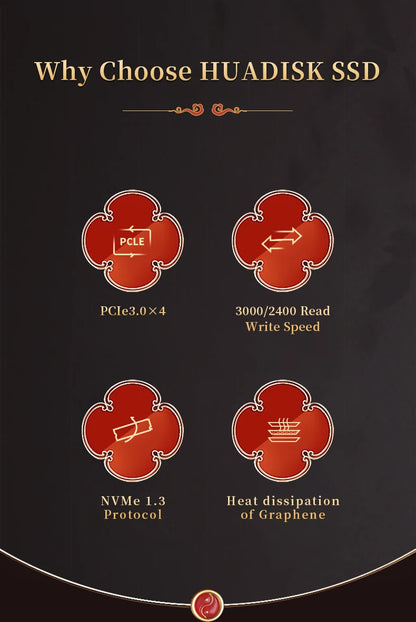 Huadisk NVMe M.2 SSD – 512GB/1TB, PCIe 3.0 x4, 3000MB/s Read, High-Performance Internal SSD for Gaming & Workstations