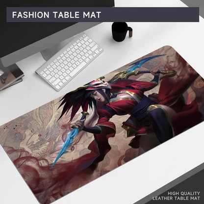 L-LOL KDA Ahri Akali Kaisa Seraphine Mousepad 80x30cm XL Lockedge Office Computer Desk Mat Table Keyboard Big Mouse Pad Laptop