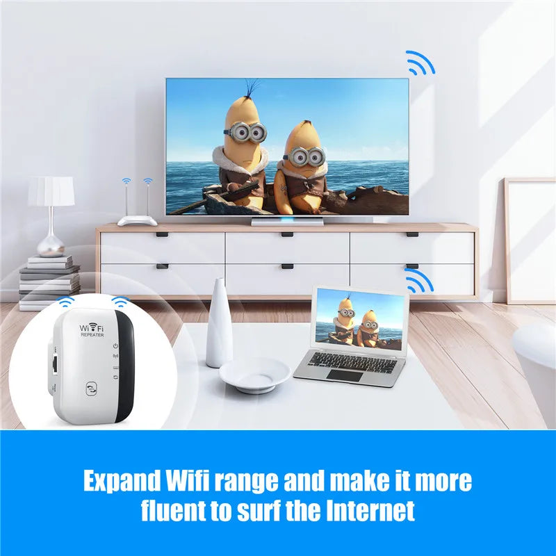 300Mbps Wireless WiFi Repeater & Signal Booster – 2.4GHz Range Extender