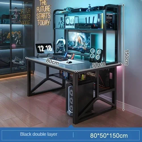 E-sports Gaming Table and Chair Combination Nordic Desktop Computer Desks Simple Home Bedroom Bookshelf Integrated Student Desk