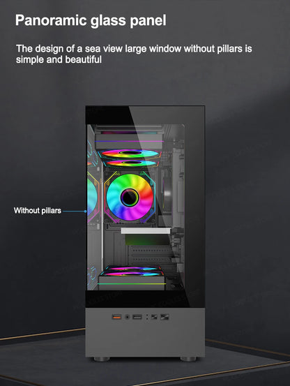 Power Train Illusionary Realm PC Case – M-ATX/ITX, Side Transparent Panel, 240mm Water Cooling Support