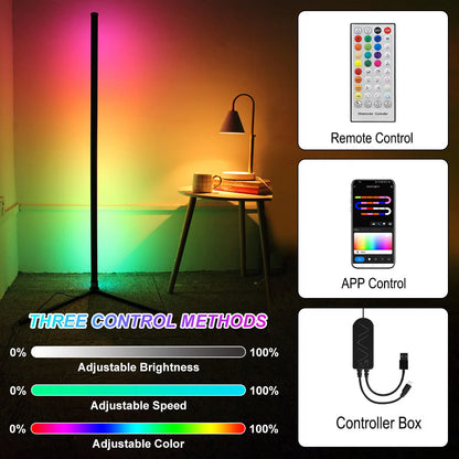 160cm Smart Floor Lamp - Dimmable RGB LED Modern Lighting