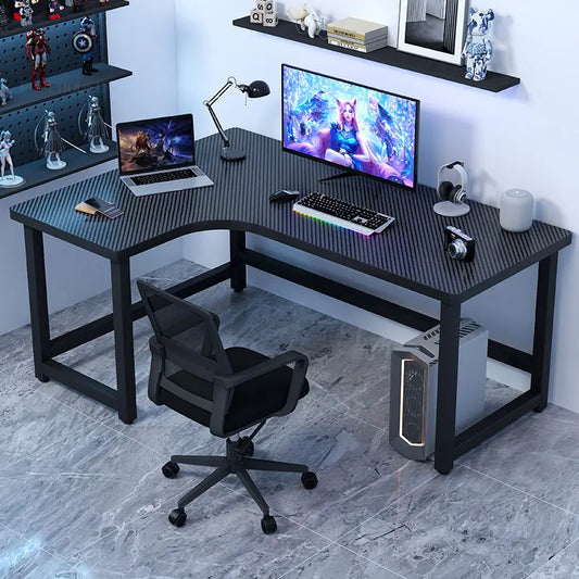 Modern L-Shaped Corner Gaming Desk - Wooden Desktop Computer Table for Home & Office