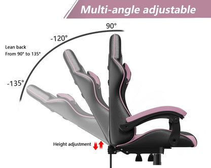 Ergonomic PU Leather Gaming & Office Chair with Headrest and Lumbar Support