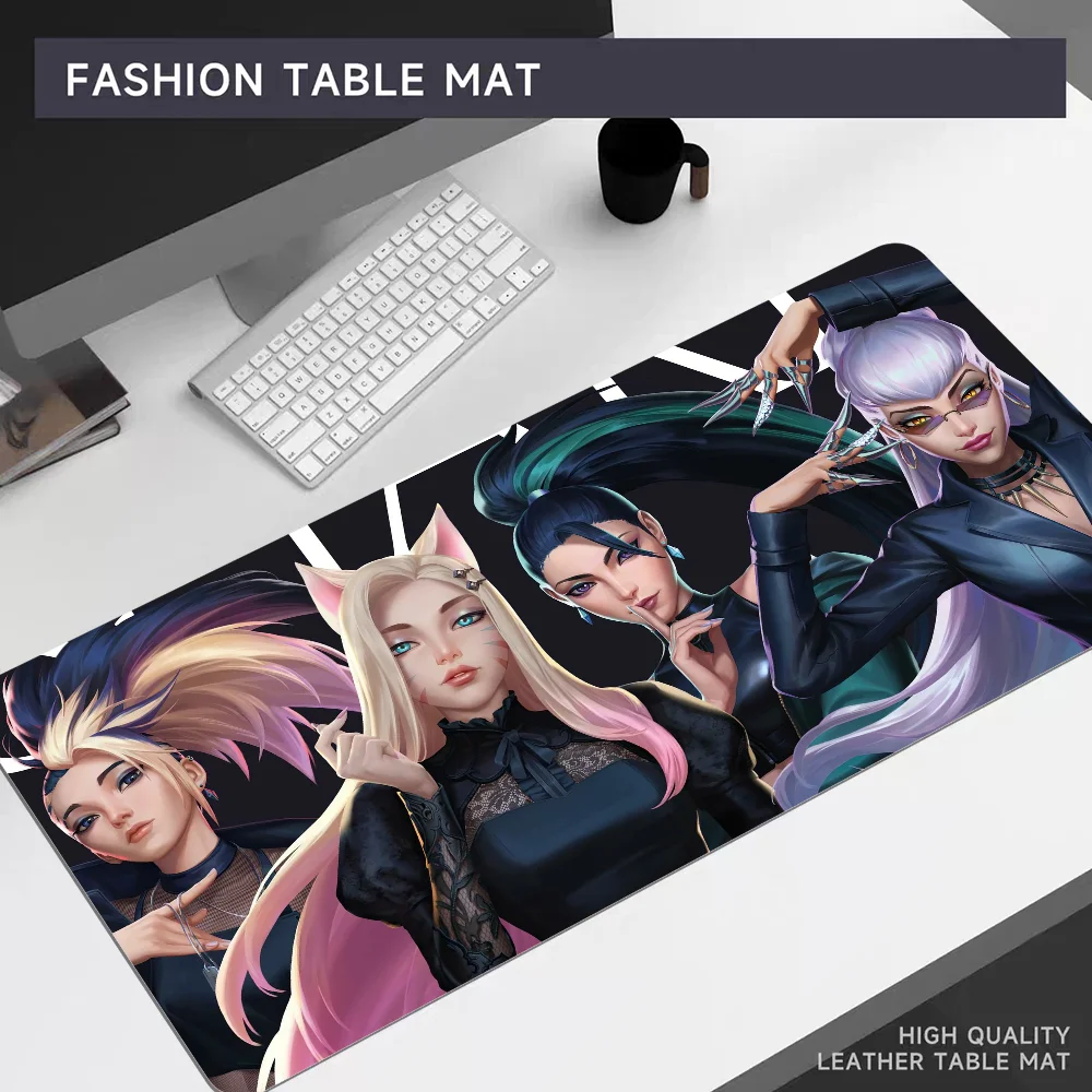 L-LOL KDA Ahri Akali Kaisa Seraphine Mousepad 80x30cm XL Lockedge Office Computer Desk Mat Table Keyboard Big Mouse Pad Laptop
