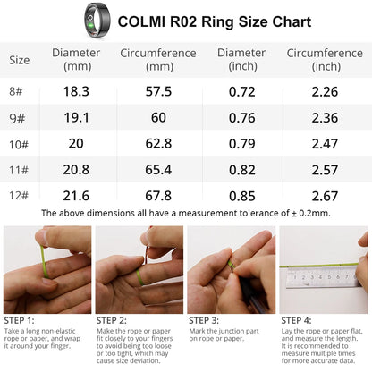 COLMI R02 Smart Ring – Military-Grade Titanium, Health Monitoring, IP68 Waterproof