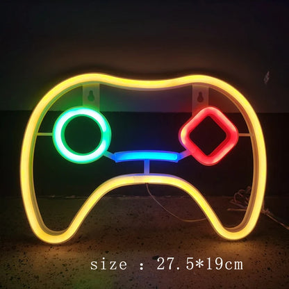 Game on Gamer LED Sign USB Powered Game Player LED Neon Sign for Wall Decor Game Room Decor Area Man Cave Pub Gift for Boys