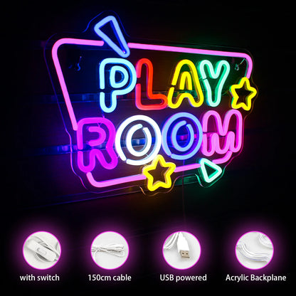 Game Room Neon Sign LED Wall Decor USB Powered  Acrylic For Gaming Lighting Bedroom Bedside Wall Decor Gamer Party Birthday Gift