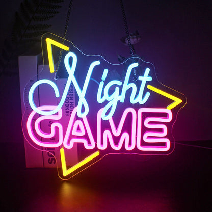 Game Room Neon Sign LED Wall Decor USB Powered  Acrylic For Gaming Lighting Bedroom Bedside Wall Decor Gamer Party Birthday Gift