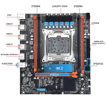 MOUGOL X99 Gaming Motherboard Kit – Intel Xeon E5-2680 V4, 16GB DDR4 ECC RAM, M.2 NVMe, LGA 2011-3