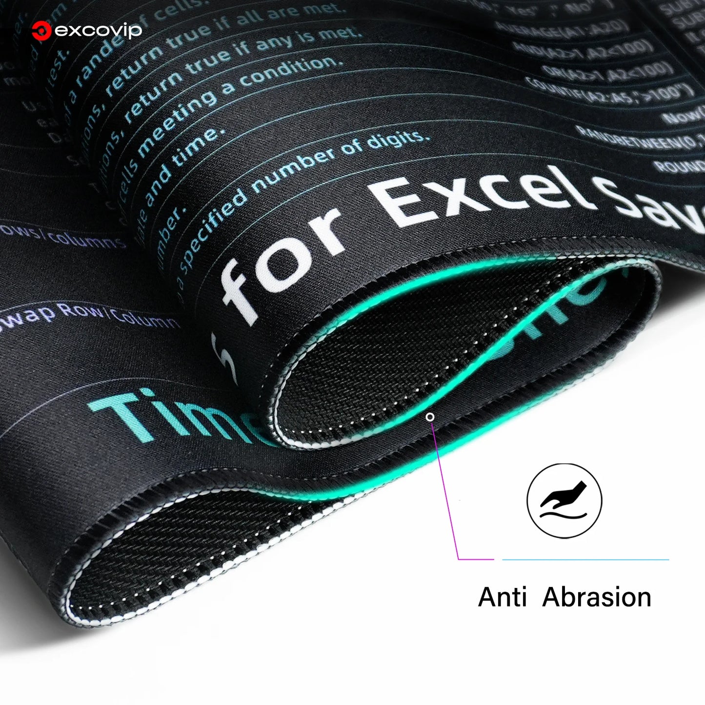 EXCO Excel Shortcuts Mouse Pad – Large Extended Desk Mat with Stitched Edge