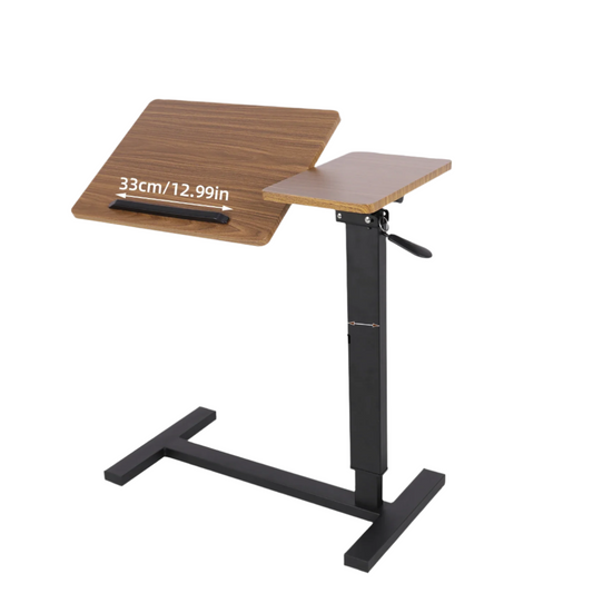 Adjustable Overbed Table with Wheels – Split Bedside Laptop & Standing Desk