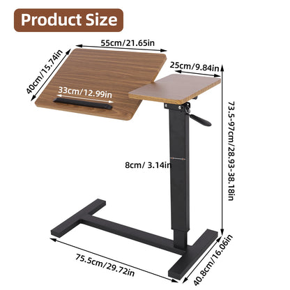 Adjustable Overbed Table with Wheels – Split Bedside Laptop & Standing Desk