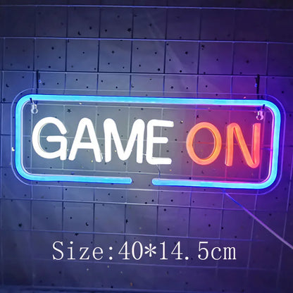 Game on Gamer LED Sign USB Powered Game Player LED Neon Sign for Wall Decor Game Room Decor Area Man Cave Pub Gift for Boys