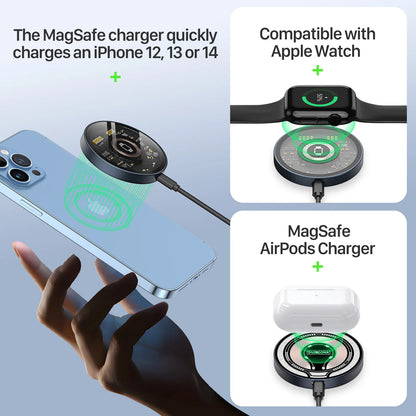 Transparent 3-in-1 Magnetic Wireless Charger for Apple Devices