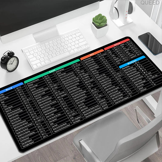 Windows & Excel Shortcuts Large Desk Mouse Pad – 900x400mm Non-Slip Mat