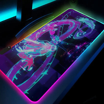 KDA Akali Neon Dragon XXL RGB Gaming Mouse Pad - League of Legends LED Gamer Mat