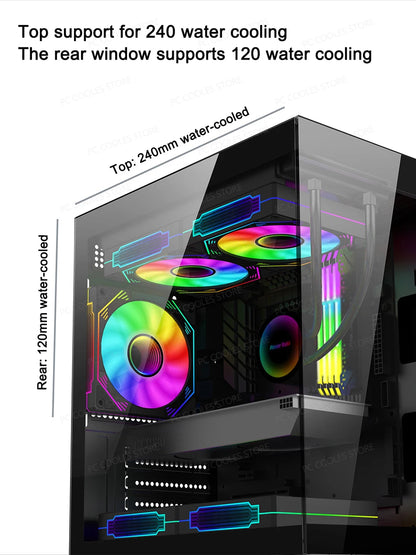 Power Train Illusionary Realm PC Case – M-ATX/ITX, Side Transparent Panel, 240mm Water Cooling Support