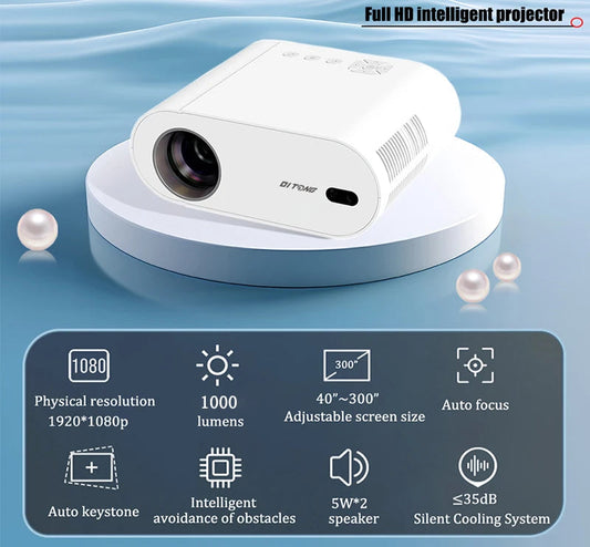 Ditong 4K Android Projector with Dual WiFi 6 & Bluetooth – Auto Keystone, Auto Focus, Home Theatre HD Native 1080p