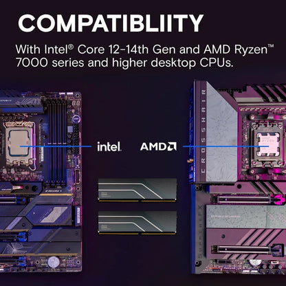 Reletech 32GB DDR5 RAM (2x16GB) – 6000MHz CL42, Intel XMP & AMD EXPO, Overclocking Gaming Memory