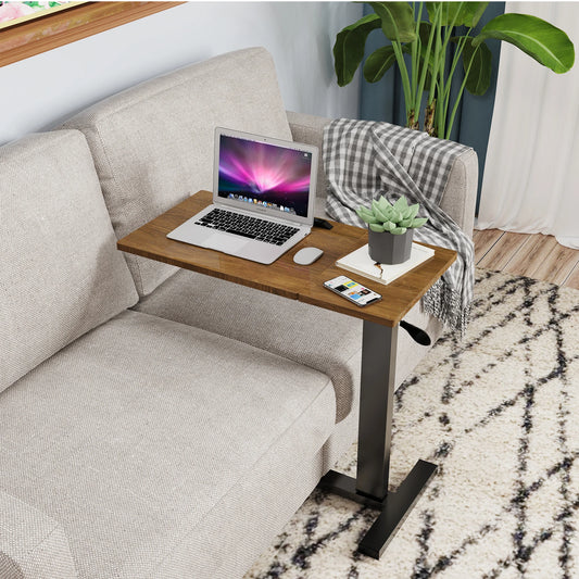 Adjustable Overbed Table with Wheels – Split Bedside Laptop & Standing Desk