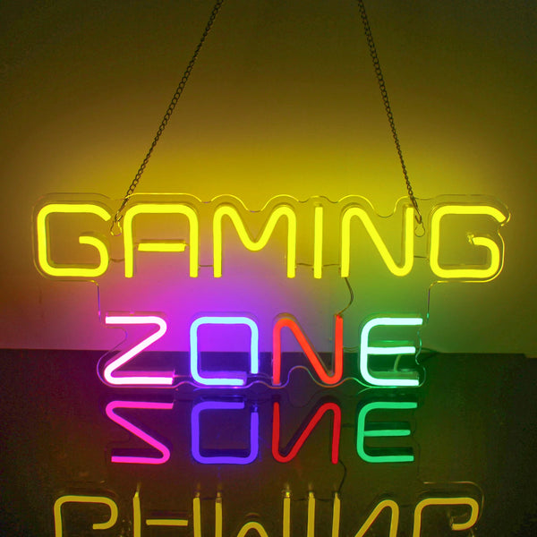 Gaming Zone Neon Led Sign for Wall Decor Game Neon Lights Signs with USB Powered for Game Room Bedroom Gifts Gamer (Multicolour)