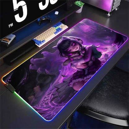 Goth Annie XXL RGB Gaming Mouse Pad - League of Legends LED Gamer Mat