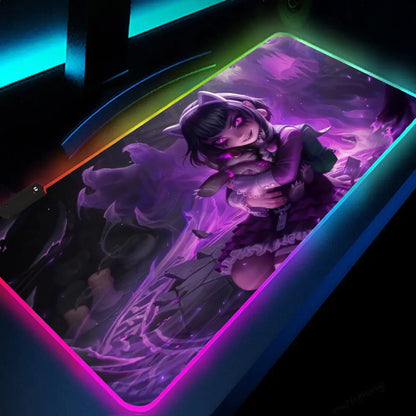 Goth Annie XXL RGB Gaming Mouse Pad - League of Legends LED Gamer Mat