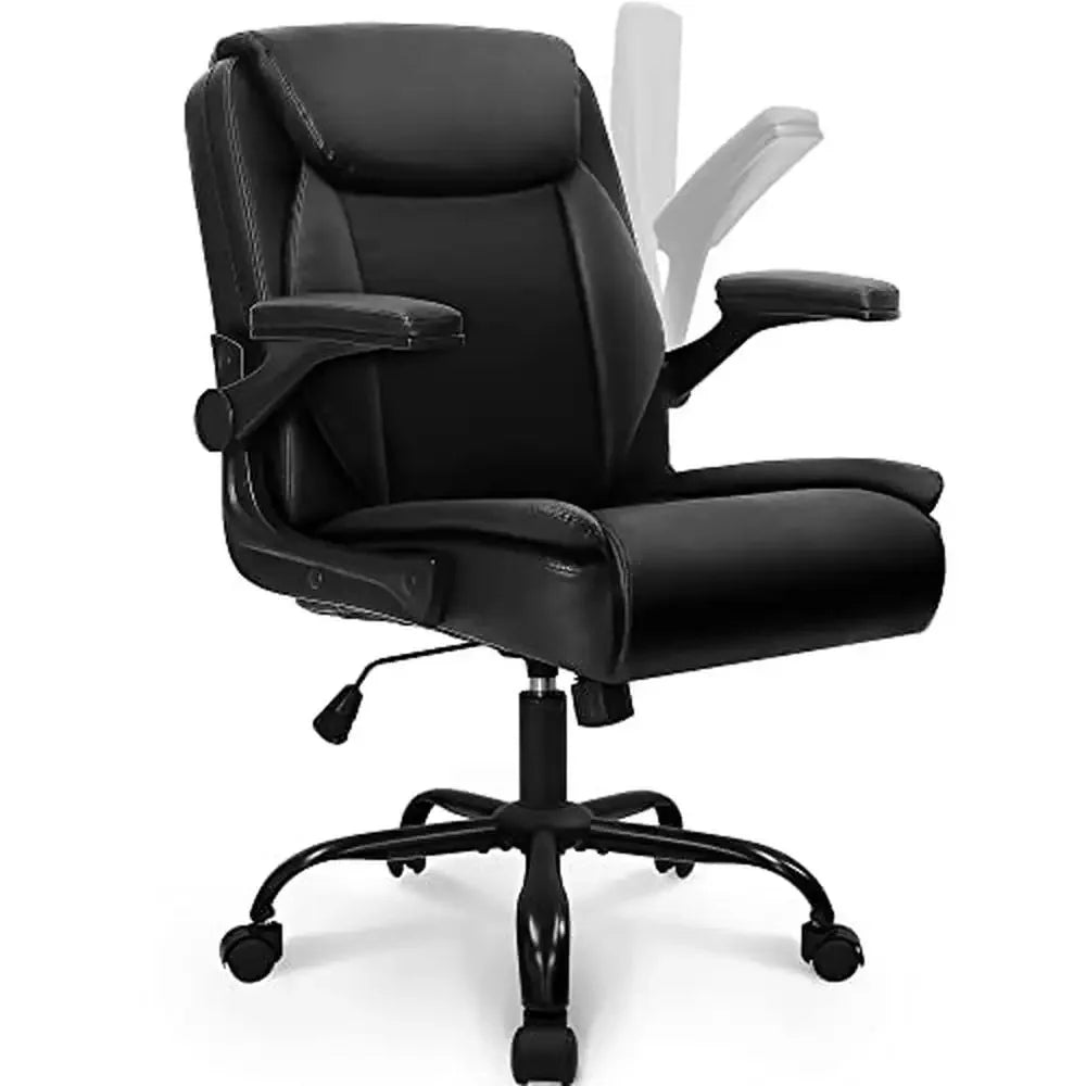 Adjustable Mid-Back Executive Desk Chair – Ergonomic Leather Office & Gaming Chair