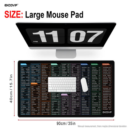 EXCO Office Shortcuts Mouse Pad – Large Extended Desk Mat for Excel, Word & PowerPoint