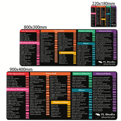 Windows & Excel Shortcuts Large Desk Mouse Pad – 900x400mm Non-Slip Mat